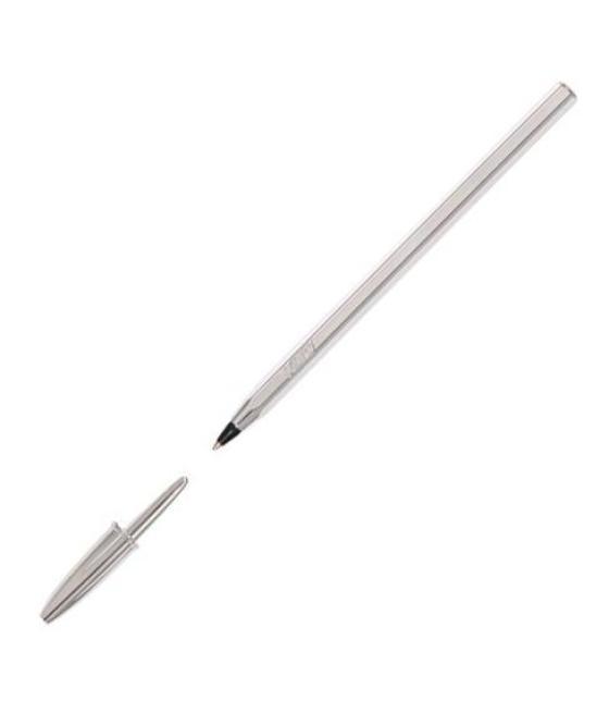 Bic bolígrafo cristal shine silver negro caja 20 ud