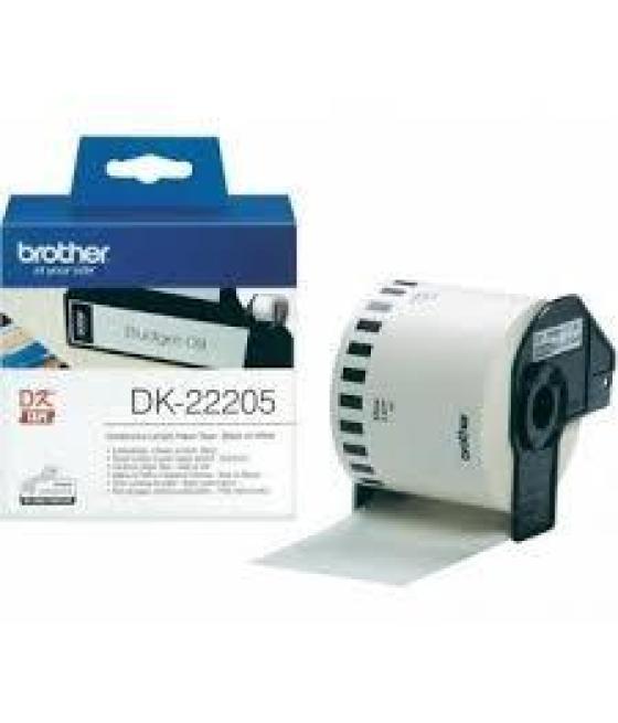 Brother cinta continua de papel térmico adhesivo - blanco - 62mmx30,48m