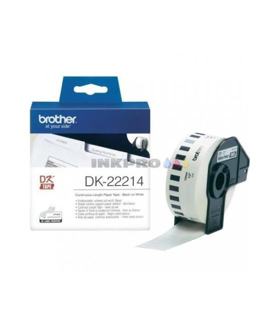 Brother cinta continua de papel térmico adhesivo - blanco - 12mmx30,48m