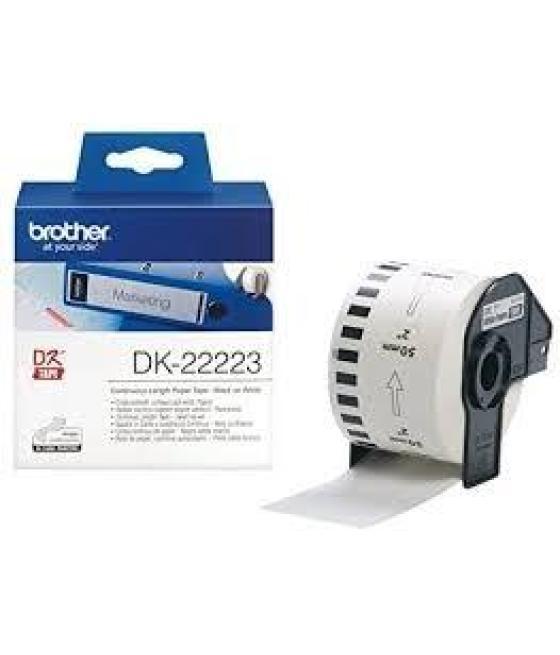 Brother cinta continua de papel térmico adhesivo - blanco - 50mmx30,48m