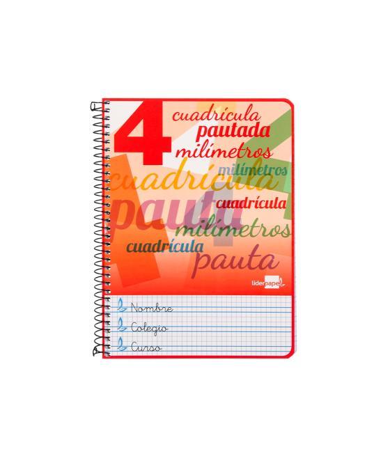 Cuaderno espiral liderpapel cuarto pautaguia tapa dura 80h75 gr cuadro pautado 4mm con margen