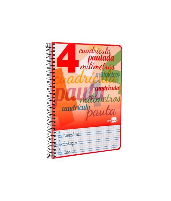 Cuaderno espiral liderpapel cuarto pautaguia tapa dura 80h75 gr cuadro pautado 4mm con margen