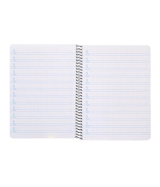 Cuaderno espiral liderpapel cuarto pautaguia tapa dura 80h75 gr cuadro pautado 4mm con margen