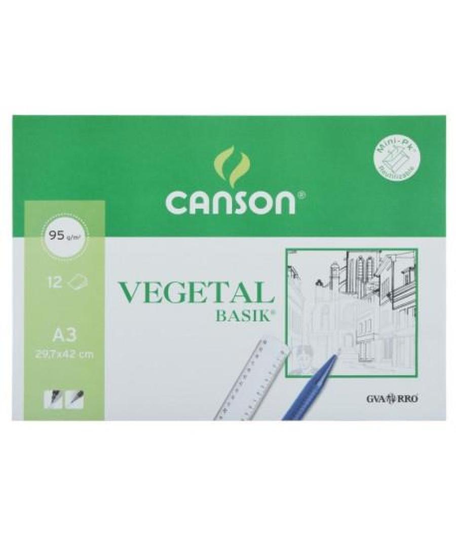 Canson minipack vegetal basik 12 hojas 29,7x42cm -sobre unitario-