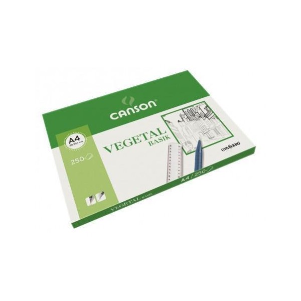 Canson caja de láminas vegetal basik 250 hojas 90gr 21x29,7cm