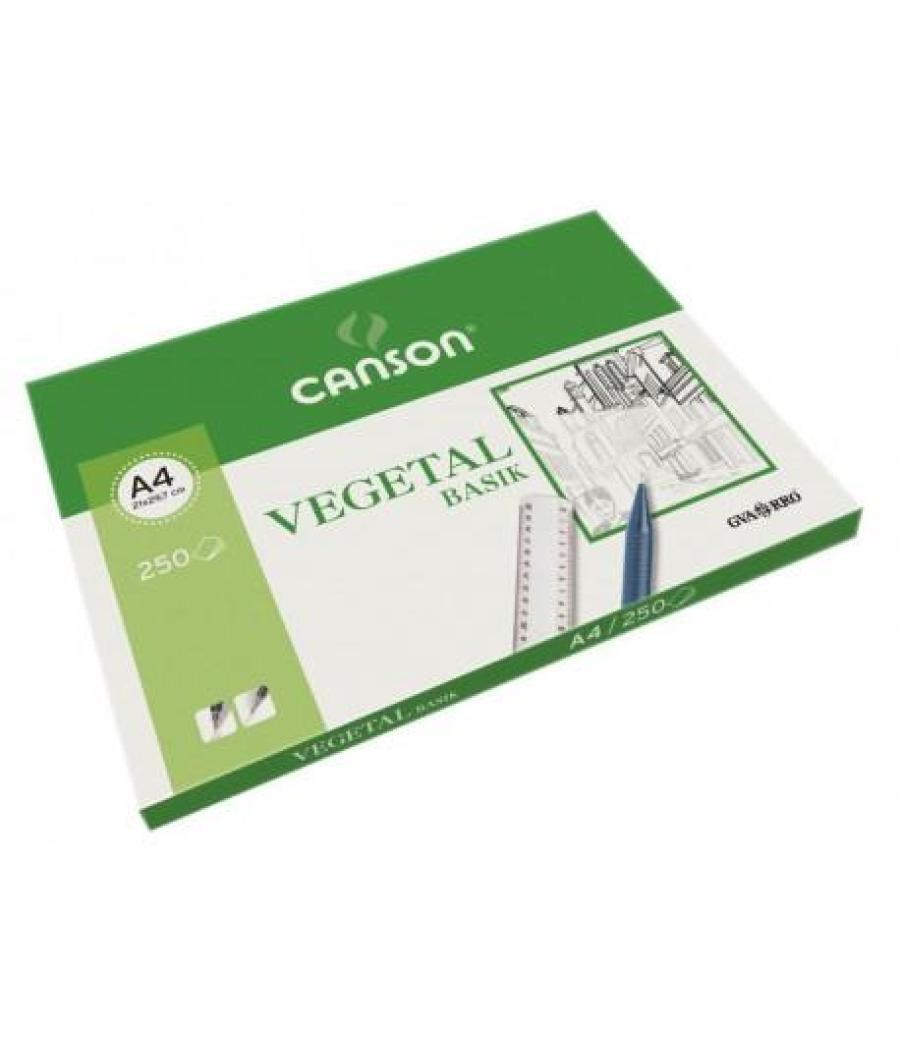 Canson caja de láminas vegetal basik 250 hojas 90gr 21x29,7cm