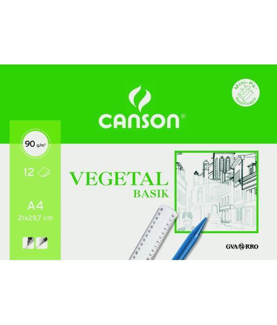 Canson minipack vegetal basik 12 hojas 21x29,7cm