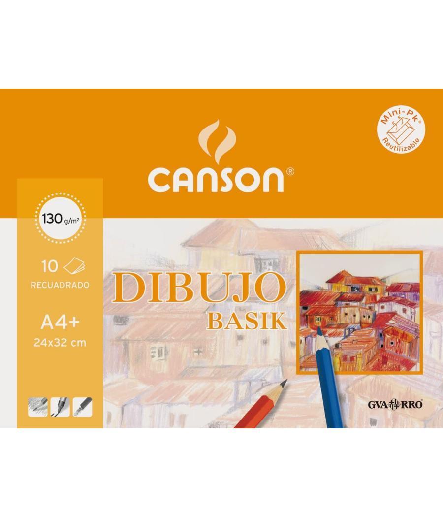 Canson minipack dibujo basik 10 hojas 130 gr. recuadro 24x32cm (20% hojas gratis) -sobre unitario-