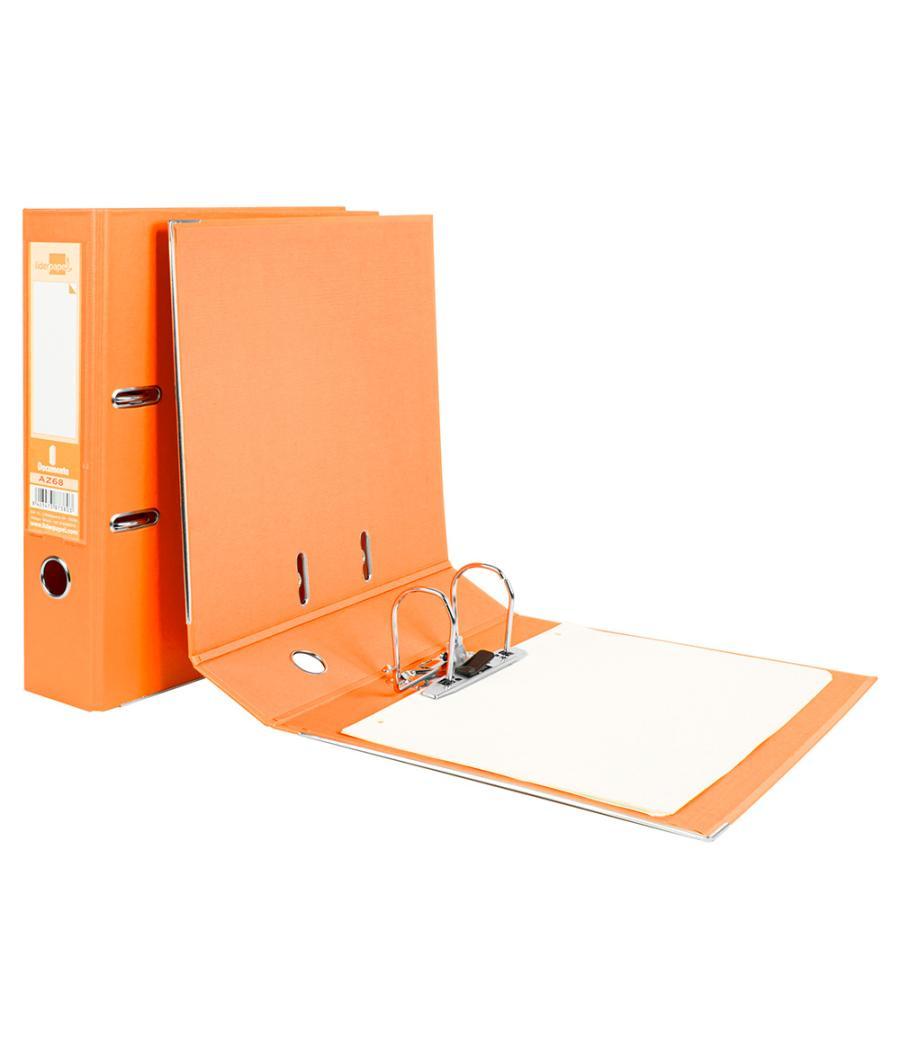 Archivador de palanca liderpapel a4 documenta forrado pvc con rado lomo 75mmnaranja compresor metélico