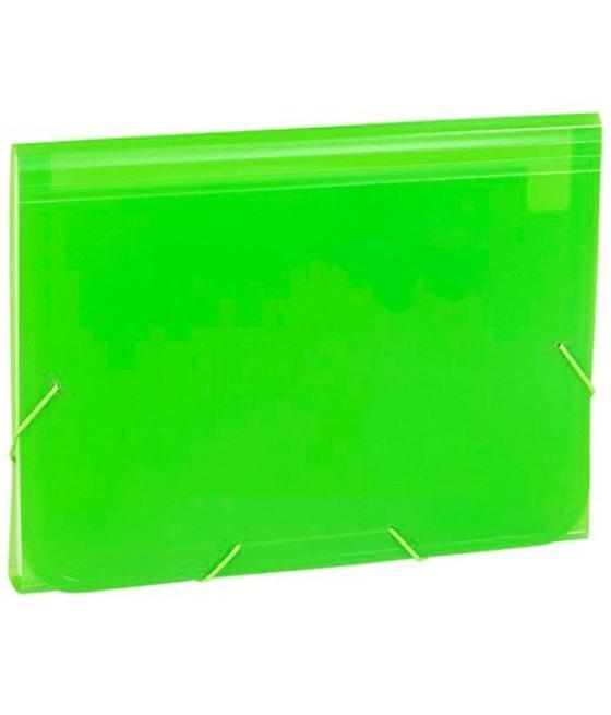 Carchivo clasificador acordeón folio 13 dptos c/goma pp translúcido verde