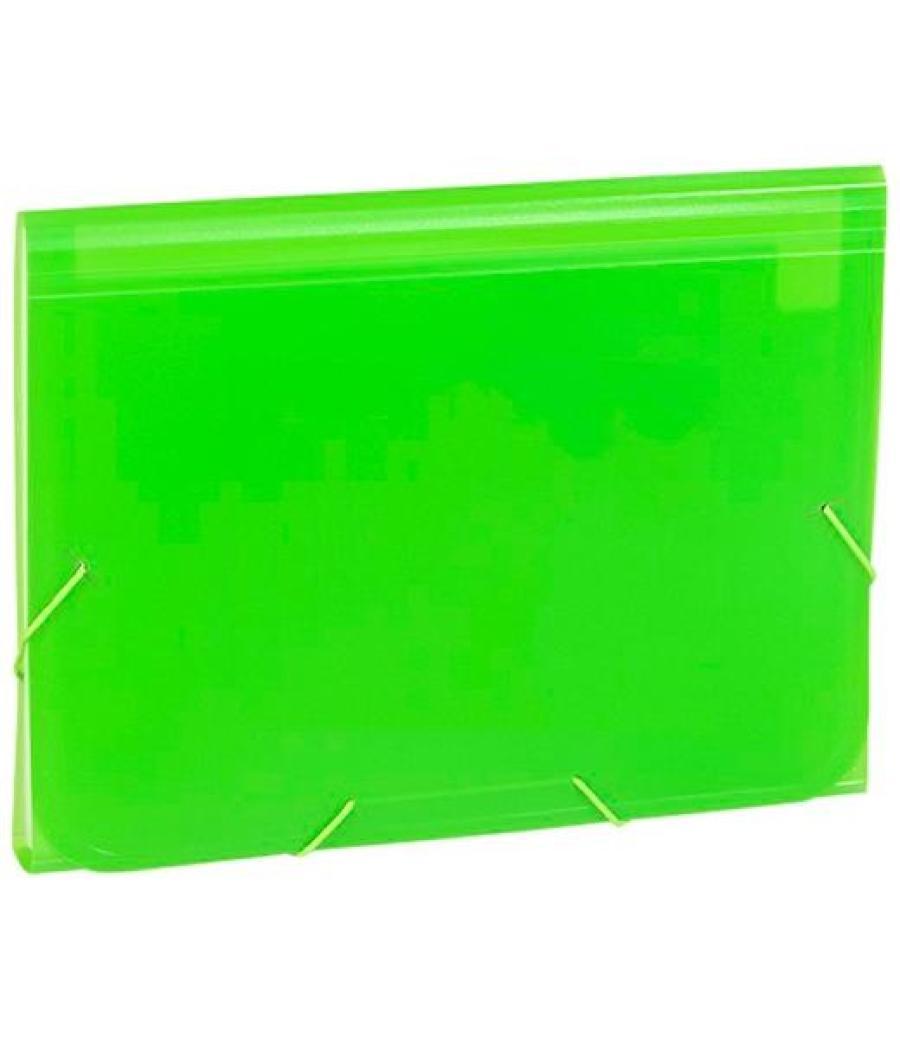 Carchivo clasificador acordeón folio 13 dptos c/goma pp translúcido verde