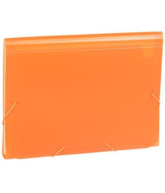 Carchivo clasificador acordeón folio 13 dptos c/goma pp translúcido naranja