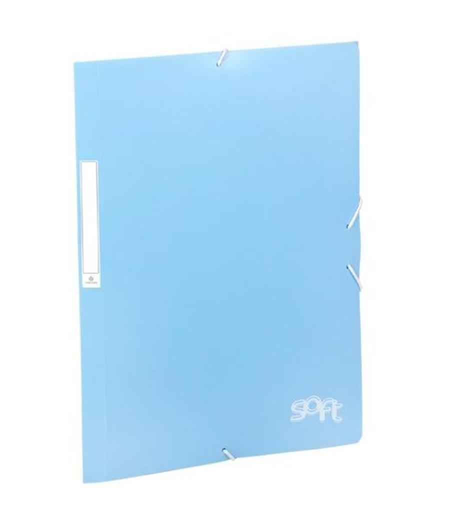 Carchivo carpeta solapas folio c/gomas pp soft azul pastel