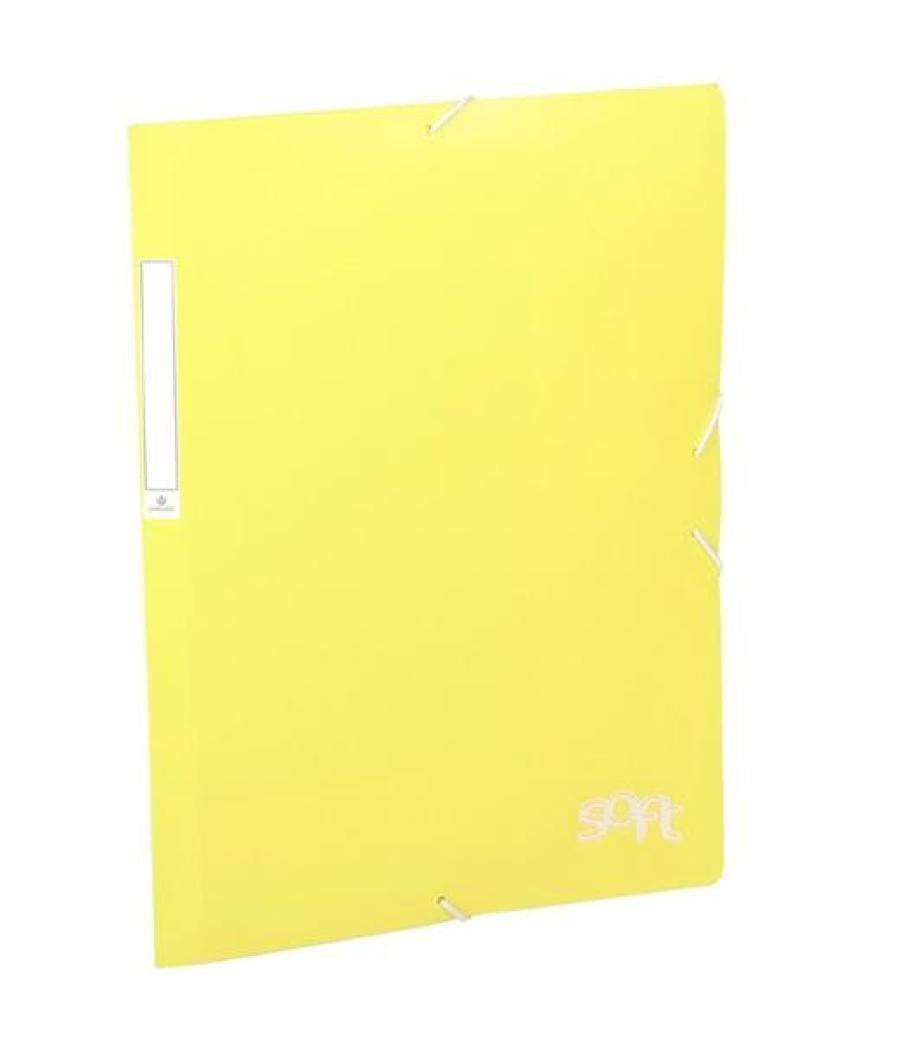 Carchivo carpeta solapas folio c/gomas pp soft amarillo pastel