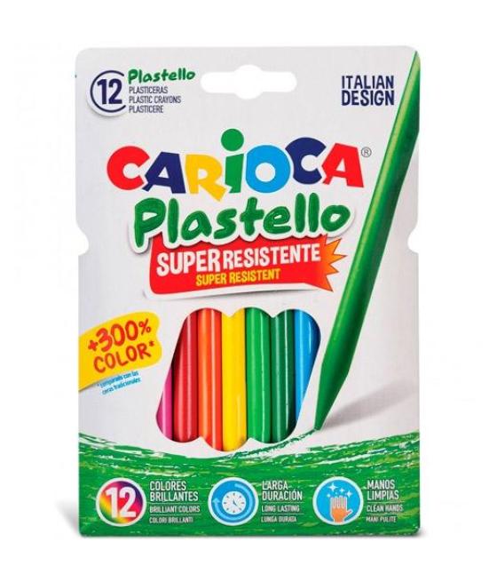 Carioca plasticeras resistentes plastello estuche 12 c/surtidos