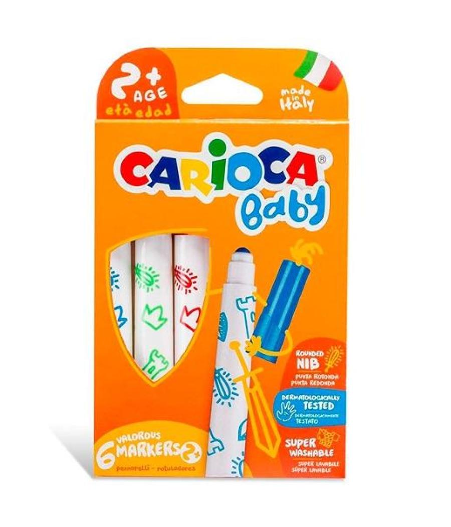Carioca rotulador baby marker 2+ colores - caja de 6