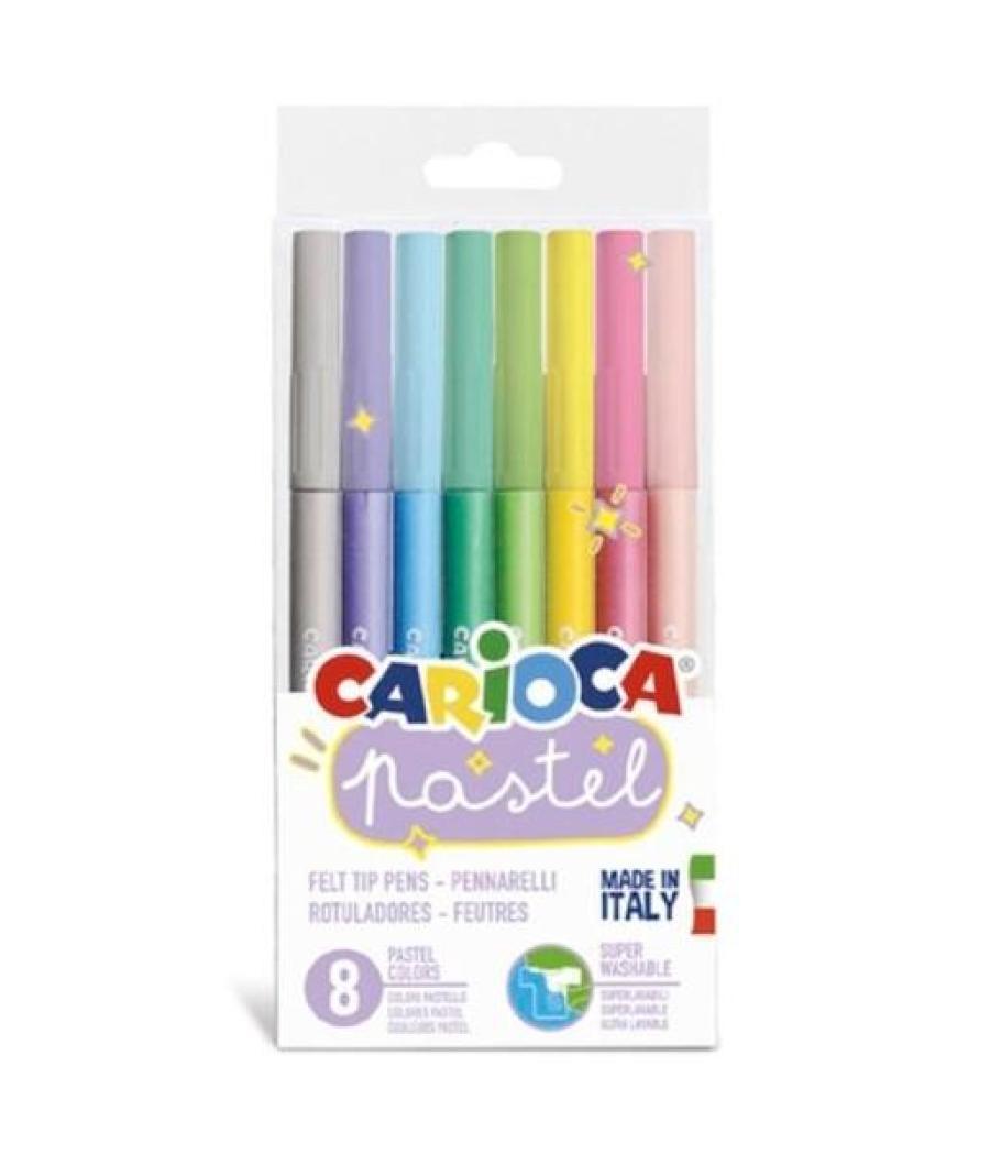 Carioca rotulador pastel punta cónica colores - caja de 8