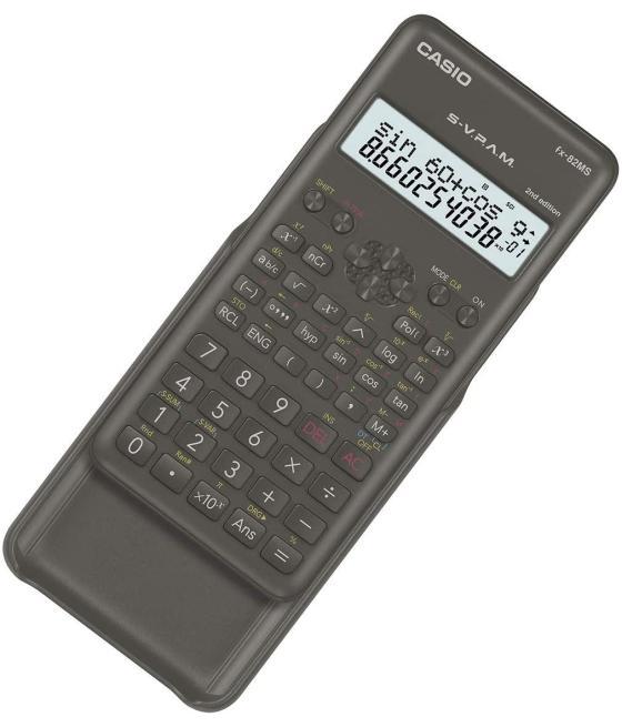 Casio calculadora cientifica negra 12 y 10 2 dígitos 240 funciones fx-82ms-2