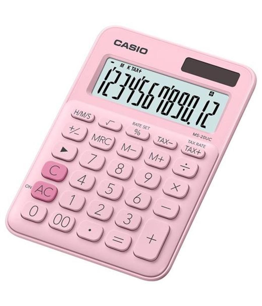 Casio calculadora de oficina sobremesa rosa 12 dígitos ms-20uc