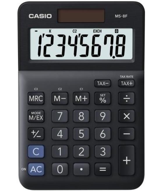 Casio calculadora de oficina sobremesa negro 8 dígitos ms-8f