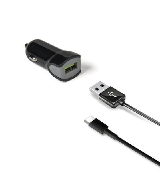 Celly cargador de coche usb   cable usb - usb-c 12w negro