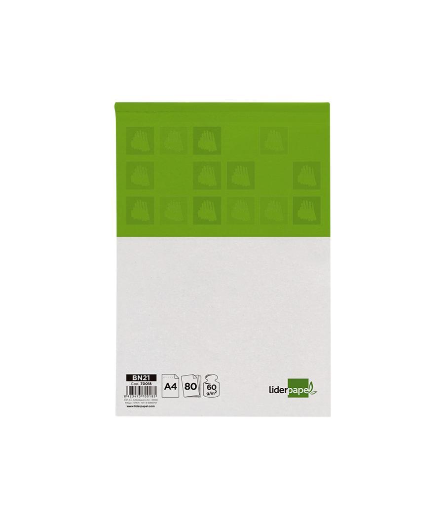 Bloc notas liderpapel cuadro 4 mm a4 80 hojas 60 g/m2 perforado sin tapa