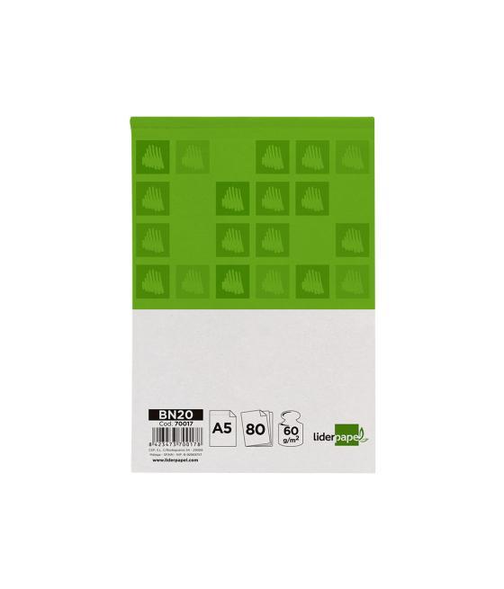 Bloc notas liderpapel liso a5 80 hojas 60 g/m2 perforado sin tapa