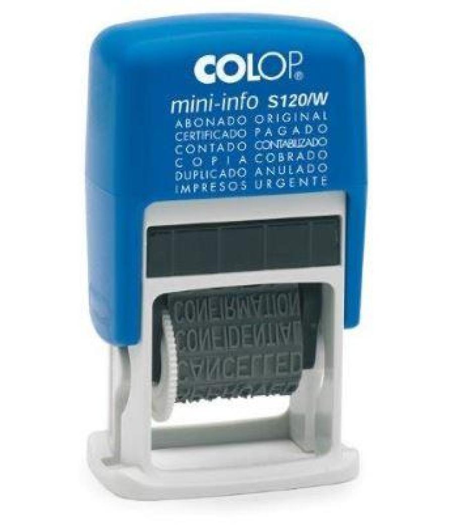 Colop sello printer s120/w 4mm formula español azul/negro