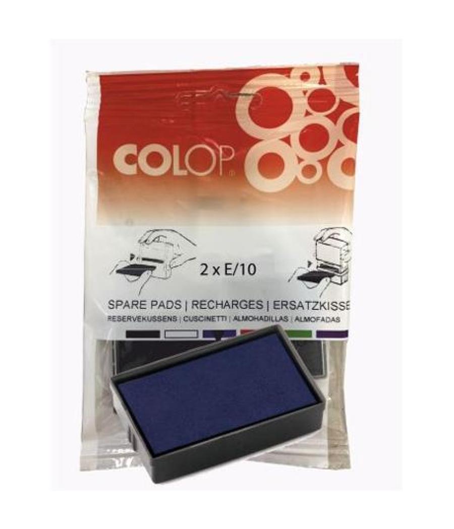 Colop almohadilla e/10 azul blister -2u-