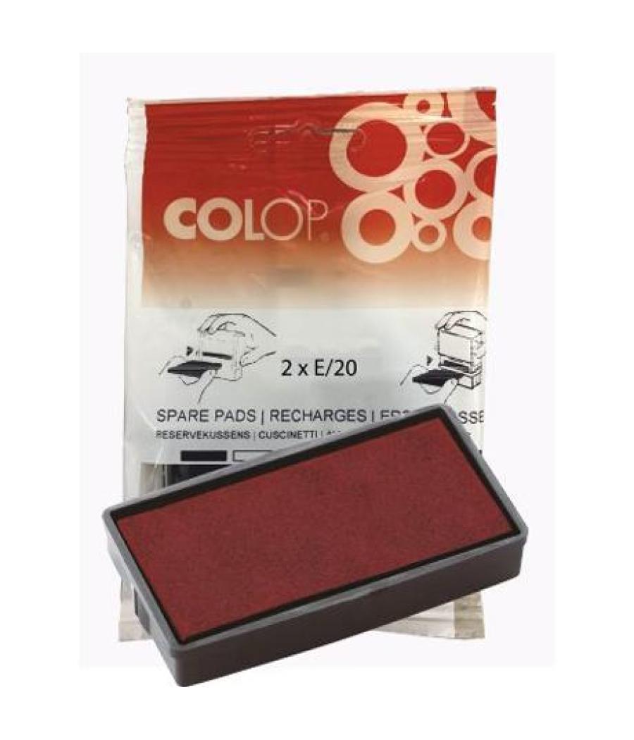 Colop almohadilla e/20 rojo blister -2u-