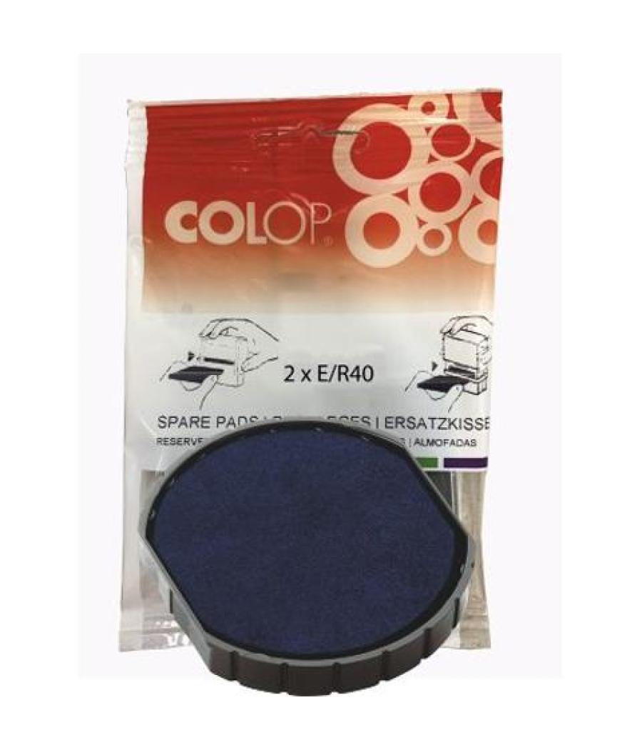 Colop almohadilla e/r40 azul blister -2u-