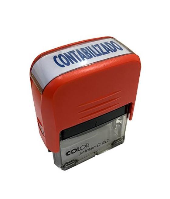 Colop sello printer c20 formula  contabilizado  almohadilla e/20 14x38mm azul