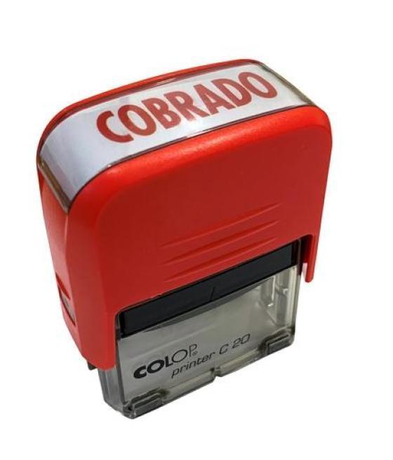 Colop sello printer c20 formula  cobrado  almohadilla e/20 14x38mm rojo