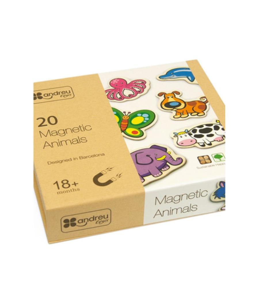 Juego andreutoys animalitos magneticos 8 cm caja de 20 unidades surtidas 20,6x19x4,5 cm