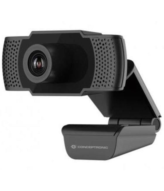 Conceptronic webcam fhd conceptronic amdis 1080p usb 3.6mm 30 fps angulo vision 90º microfono integrado negro