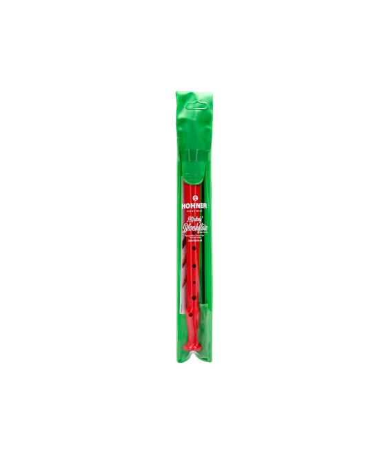 Flauta hohner 9508 color roja funda verde y transparente