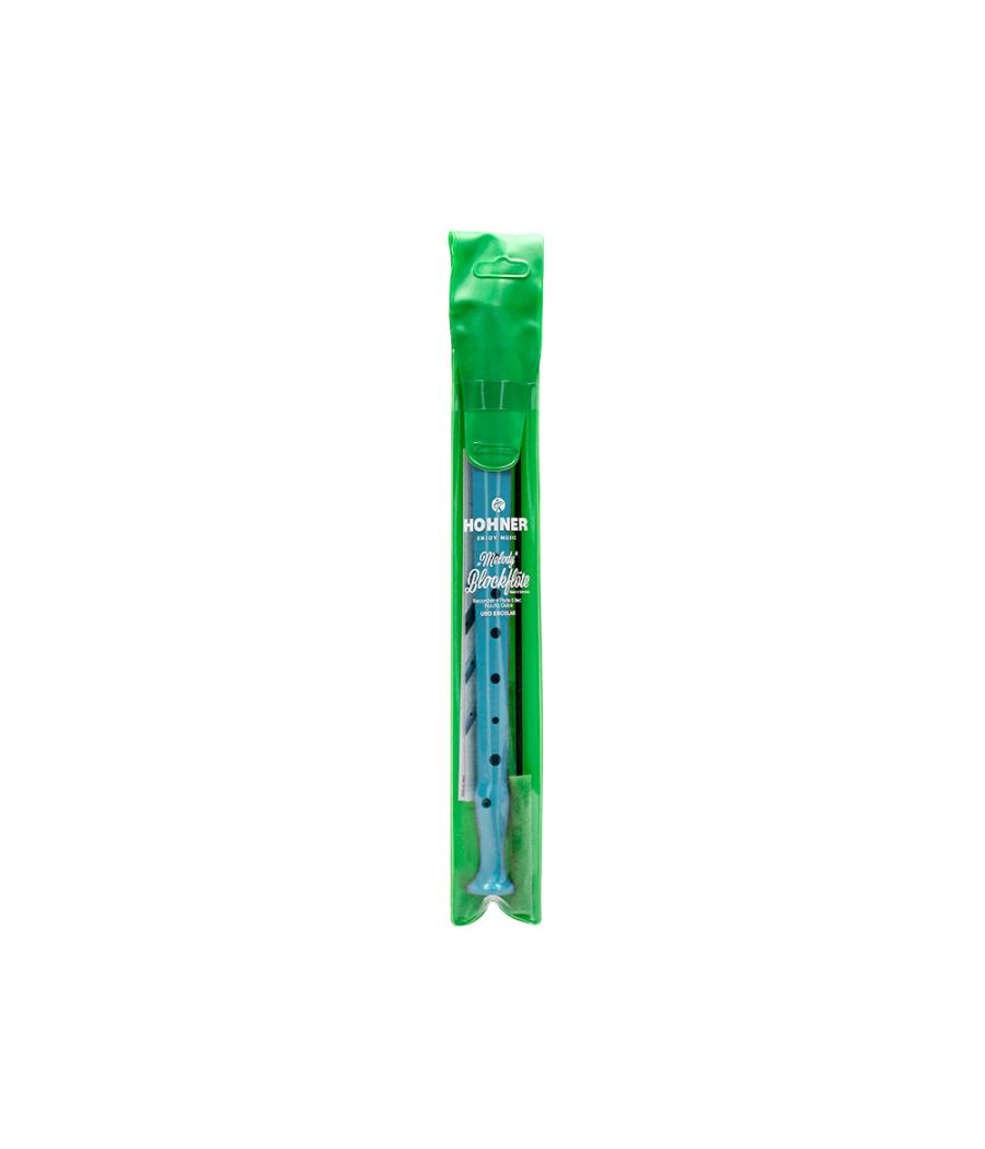 Flauta hohner 9508 color celeste funda verde y transparente