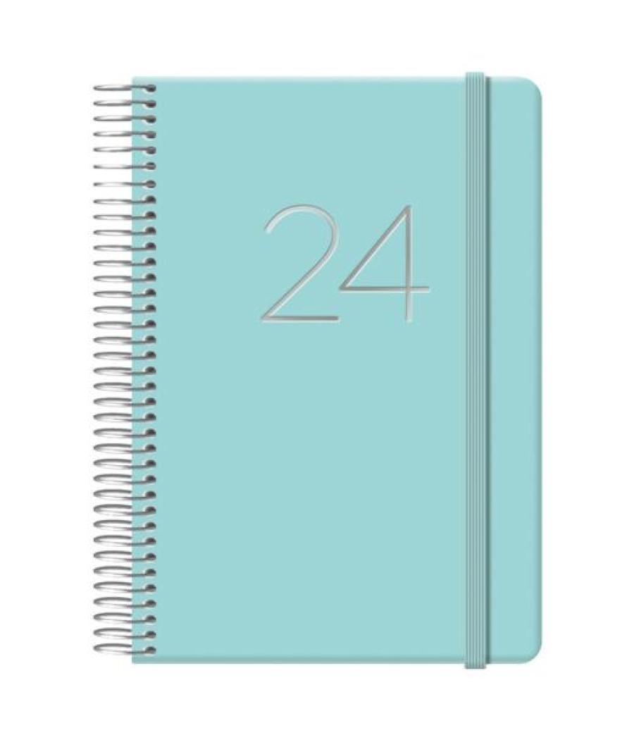 Dohe agenda anual gloss 12,5x18cm espiral d/p cierre c/goma verde 2024