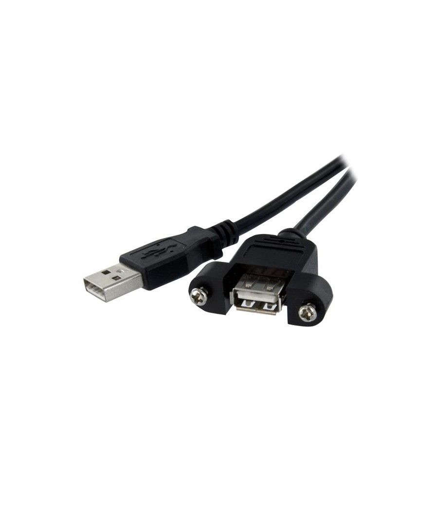 StarTech.com Cable Alargador de 30cm USB 2.0 para Montar Empotrar en Panel - Extensor Macho a Hembra USB A - Negro - Imagen 2