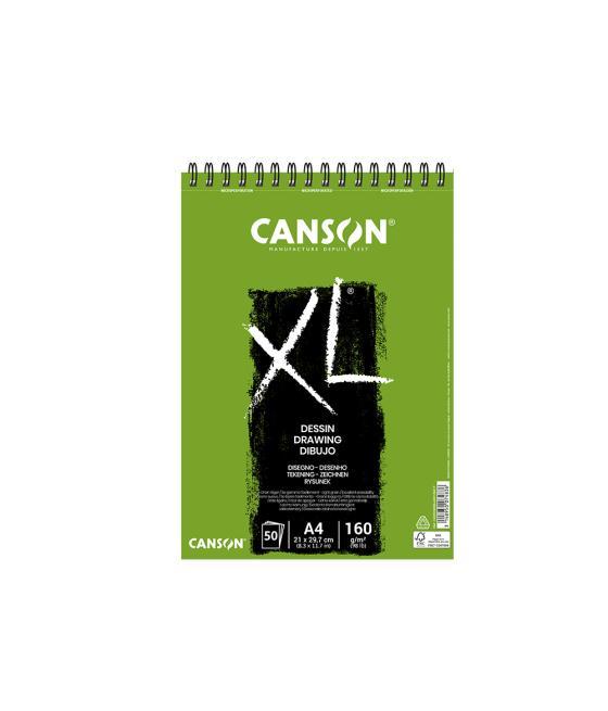 Bloc dibujo canson xl dessin din a4 liso microperforado espiral 21x29,7 cm 50 hojas 160 gr/m2