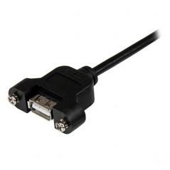 StarTech.com Cable Alargador de 30cm USB 2.0 para Montar Empotrar en Panel - Extensor Macho a Hembra USB A - Negro - Imagen 3