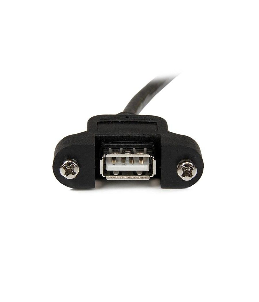 StarTech.com Cable Alargador de 30cm USB 2.0 para Montar Empotrar en Panel - Extensor Macho a Hembra USB A - Negro - Imagen 4