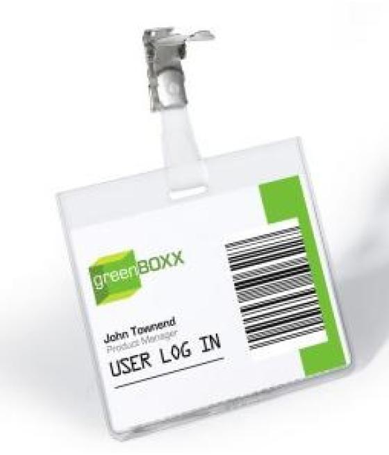 Durable portanombres con clip para identificación 60x90mm plástico transparente -25u-