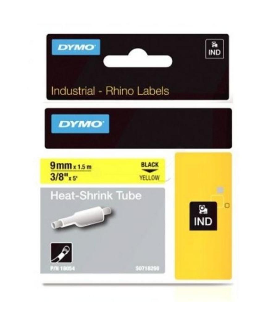 Dymo rhino cinta id1-9, negro sobre amarillo, 9mmx1´5m, tubo termorretractil (s0718290)
