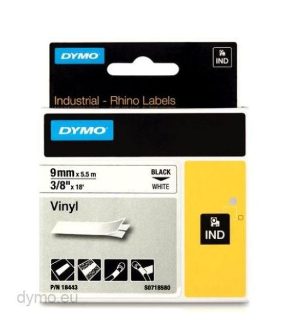Dymo rhino cinta id1-9, negro sobre blanco, 9mmx5´5m, vinilo (s0718580)