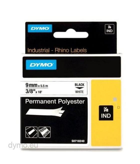 Dymo rhino cinta id1-9, negro sobre blanco, 9mmx5´5m, poliéster (s0718240)