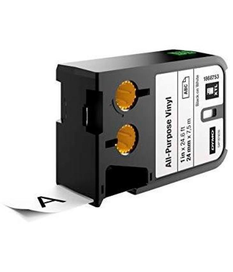 Dymo cinta de transferencia térmica negro sobre blanco 24mmx7´5m, vinilo