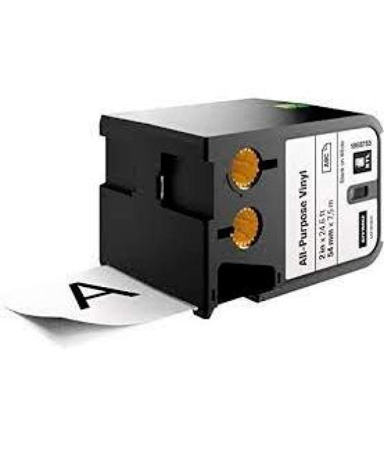 Dymo cinta de vinilo xtl 2" (54 mm) all-purpose negro sobre blanco