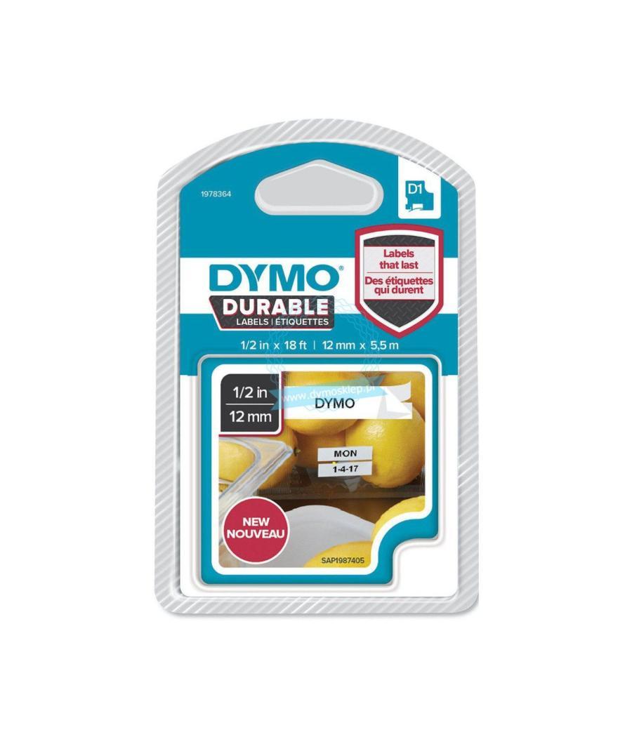 Dymo cinta de transferencia termica d1 durable. etiqueta permante negro sobre blanco de 12mmx5,5m. rotuladora labelmanager