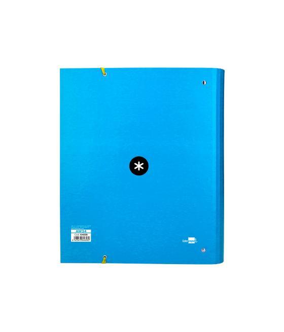 Carpeta con recambio liderpapel antartik a4 cuadro 5mm forrada 4 anillas 40mm redondas color azul